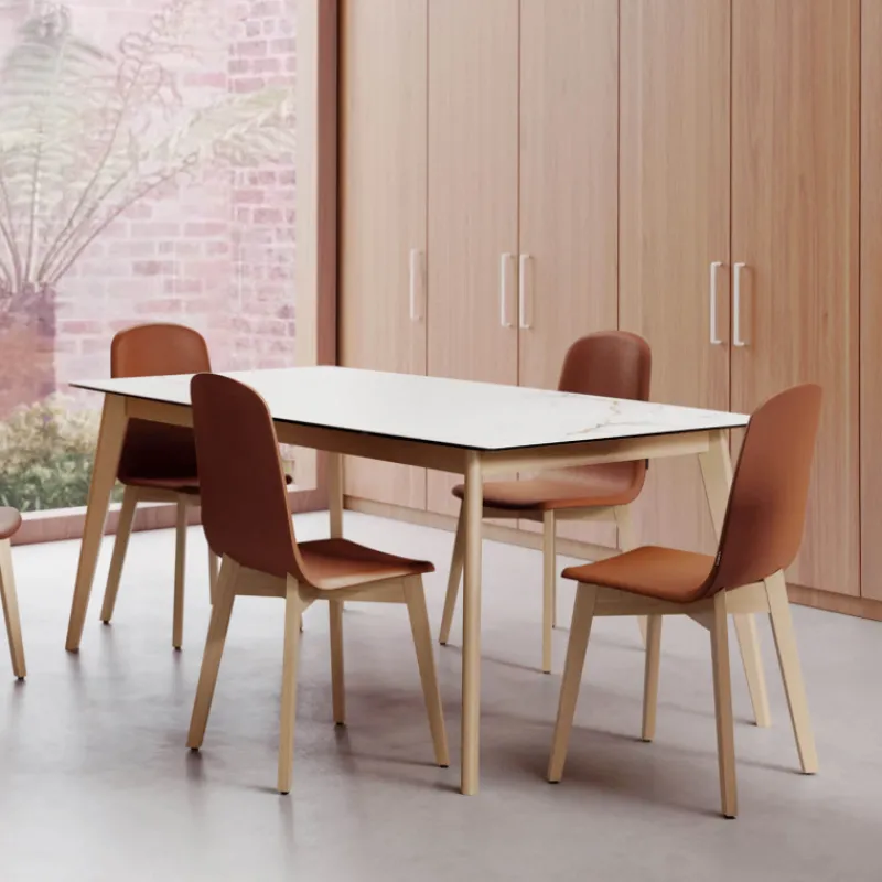 Cancio Atlas Table scandinave en céramique avec pieds bois> Table De Salle à Manger