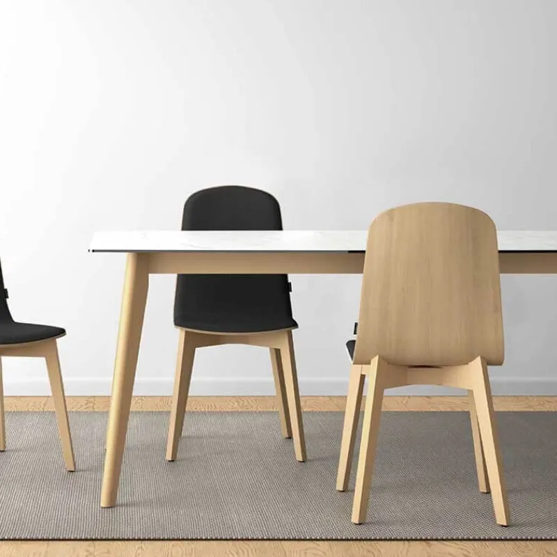 Cancio Atlas Table scandinave extensible en céramique avec pieds en bois> Table De Salle à Manger