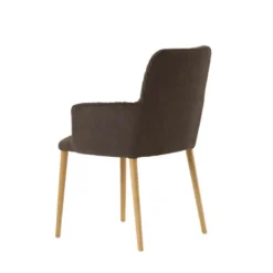 Mobitec Aura ® Chaise avec accoudoirs style cocooning en tissu et pieds bois><noscript><img width=