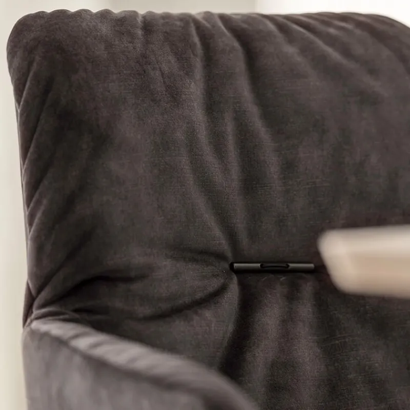 Mobitec Aura ® Chaise avec accoudoirs style cocooning en tissu et pieds bois> Chaise De Salle à Manger|Chaise Salon