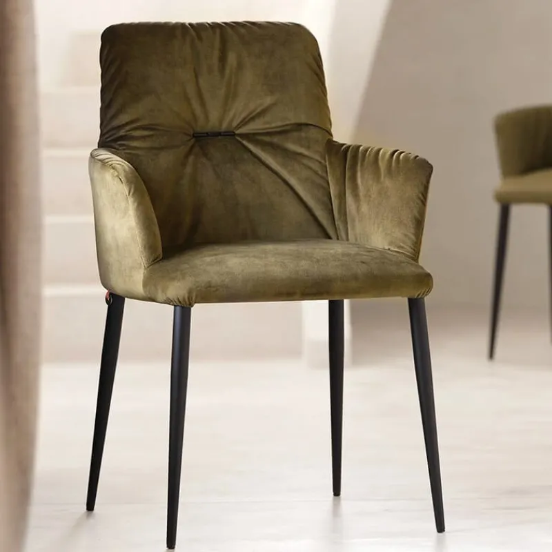 Mobitec Aura ® Chaise avec accoudoirs moderne tissu et pieds en métal> Chaise De Salle à Manger|Chaise Salon