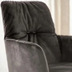 Mobitec Aura ® Chaise avec accoudoirs moderne tissu et pieds en métal><noscript><img width=