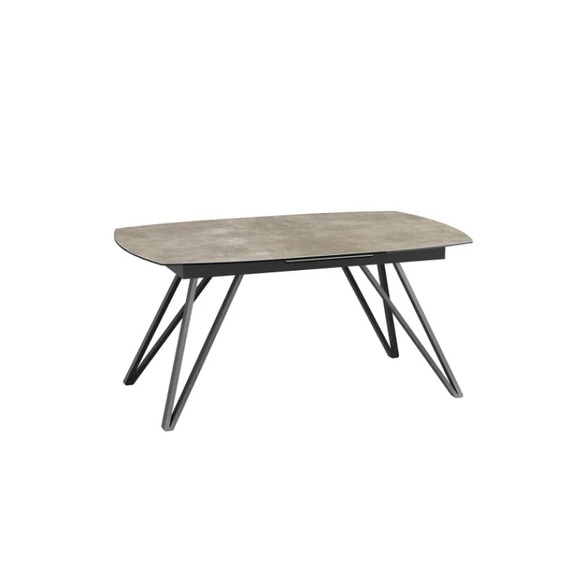 Akante BabyloneTable en céramique extensible avec pieds design en métal noir> Table De Salle à Manger