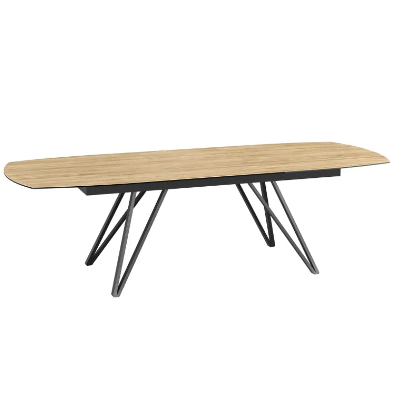 Akante BabyloneTable en céramique extensible avec pieds design en métal noir> Table De Salle à Manger