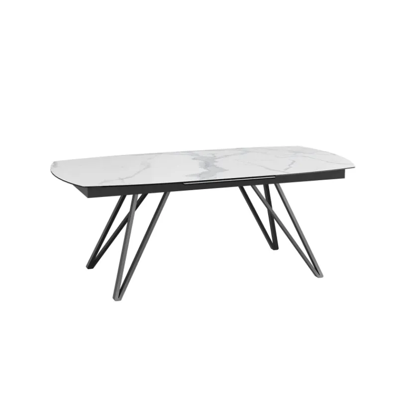 Akante BabyloneTable en céramique extensible avec pieds design en métal noir> Table De Salle à Manger
