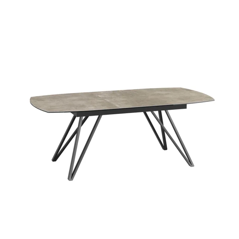 Akante BabyloneTable en céramique extensible avec pieds design en métal noir> Table De Salle à Manger