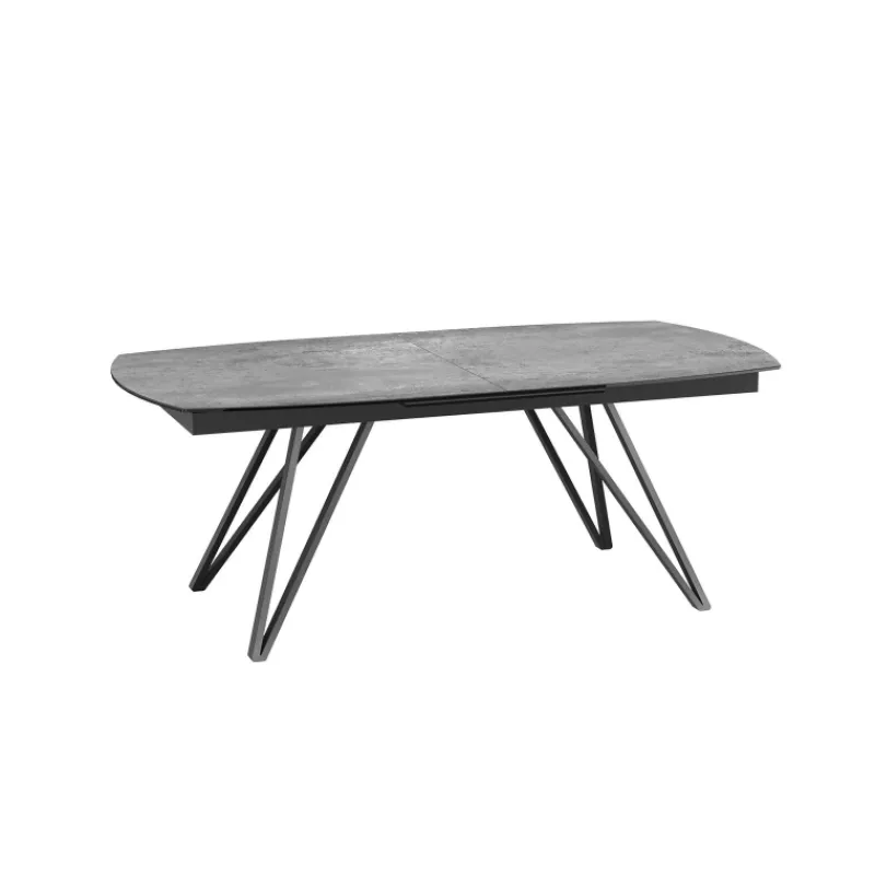 Akante BabyloneTable en céramique extensible avec pieds design en métal noir> Table De Salle à Manger
