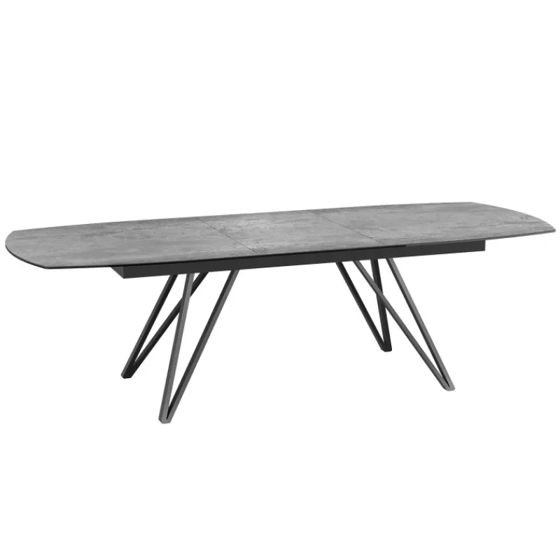 Akante BabyloneTable en céramique extensible avec pieds design en métal noir> Table De Salle à Manger