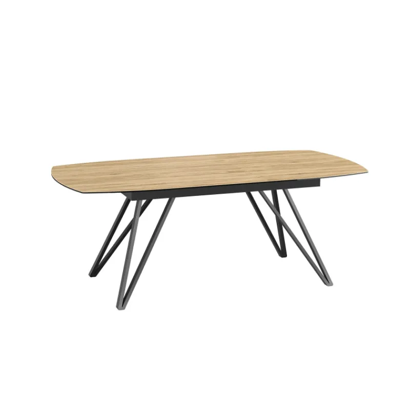 Akante BabyloneTable en céramique extensible avec pieds design en métal noir> Table De Salle à Manger