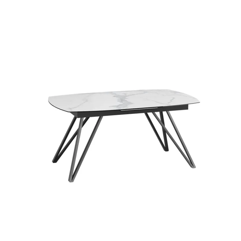 Akante BabyloneTable en céramique extensible avec pieds design en métal noir> Table De Salle à Manger