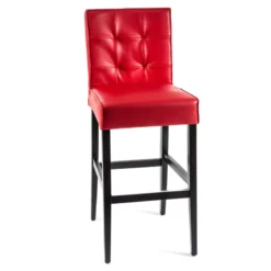 Sessio BarCarpe 2 Tabouret de bar matelassé en synthétique et bois><noscript><img width=