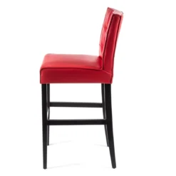 Sessio BarCarpe 2 Tabouret de bar matelassé en synthétique et bois><noscript><img width=