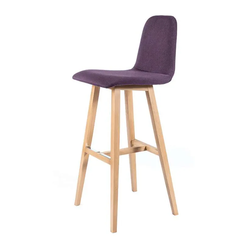 Sessio BarPandora Tabouret de bar scandinave tissu avec pieds bois> Tabouret De Bar (assise +/- 80 Cm)
