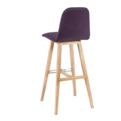Sessio BarPandora Tabouret de bar scandinave tissu avec pieds bois><noscript><img width=