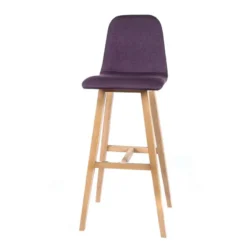 Sessio BarPandora Tabouret de bar scandinave tissu avec pieds bois><noscript><img width=