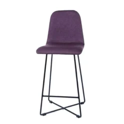 Sessio BarPandora Tabouret snack scandinave en tissu avec pieds filaires en métal noir><noscript><img width=