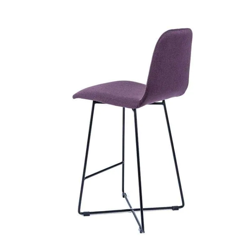 Sessio BarPandora Tabouret snack scandinave en tissu avec pieds filaires en métal noir> Tabouret Snack (assise +/- 65 Cm)|Tabouret De Bar (assise +/- 80 Cm)