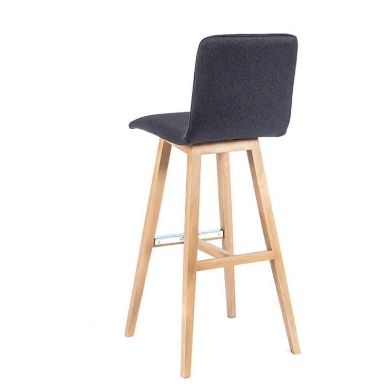 Sessio BarPlaza Tabouret de bar scandinave en tissu avec pieds en bois> Tabouret De Bar (assise +/- 80 Cm)