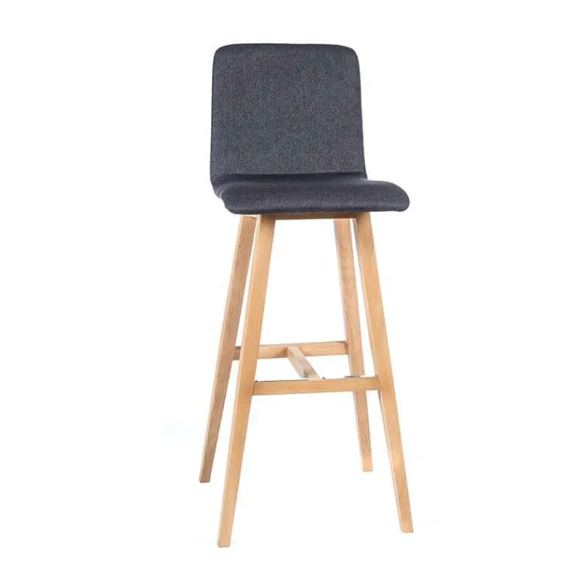 Sessio BarPlaza Tabouret de bar scandinave en tissu avec pieds en bois> Tabouret De Bar (assise +/- 80 Cm)