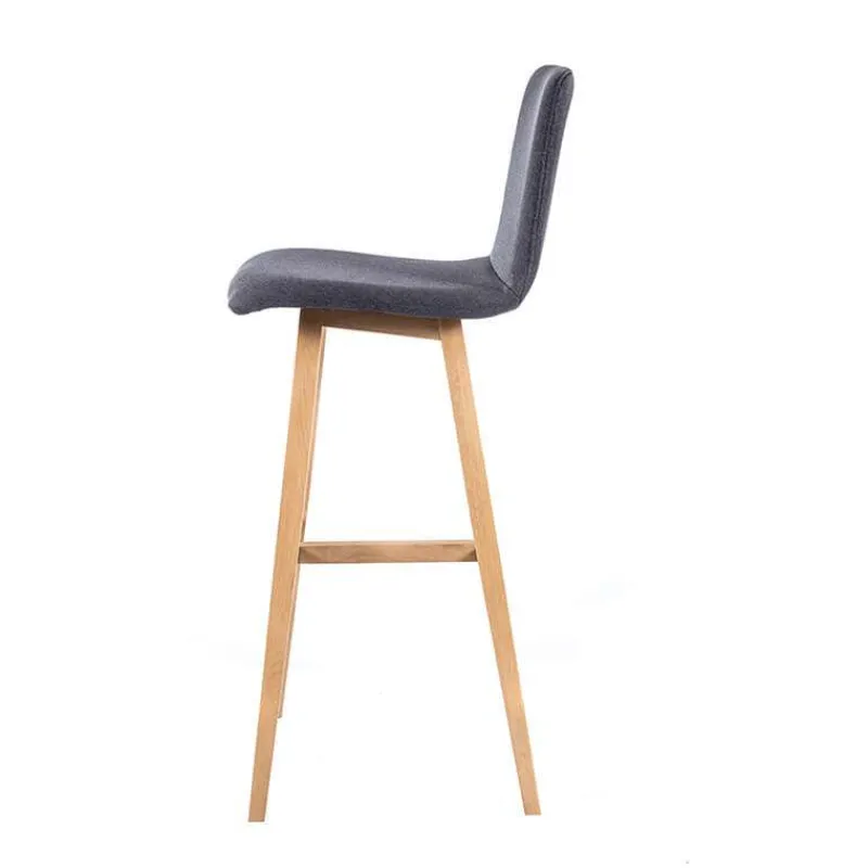 Sessio BarPlaza Tabouret de bar scandinave en tissu avec pieds en bois> Tabouret De Bar (assise +/- 80 Cm)