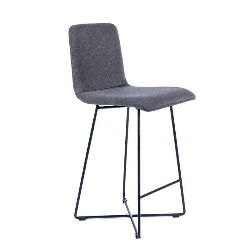Sessio BarPlaza Tabouret hauteur 65 cm scandinave en tissu avec pieds filaires en métal> Tabouret Snack (assise +/- 65 Cm)|Tabouret De Bar (assise +/- 80 Cm)