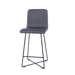 Sessio BarPlaza Tabouret hauteur 65 cm scandinave en tissu avec pieds filaires en métal><noscript><img width=