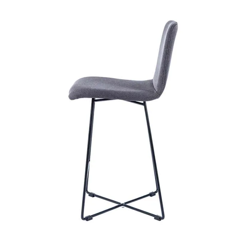 Sessio BarPlaza Tabouret hauteur 65 cm scandinave en tissu avec pieds filaires en métal> Tabouret Snack (assise +/- 65 Cm)|Tabouret De Bar (assise +/- 80 Cm)