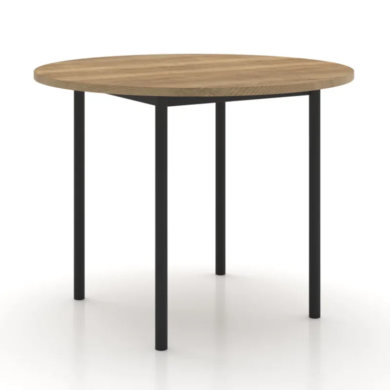 Perfecta Basic Table de cuisine ronde en stratifié avec pieds en métal> Table De Cuisine