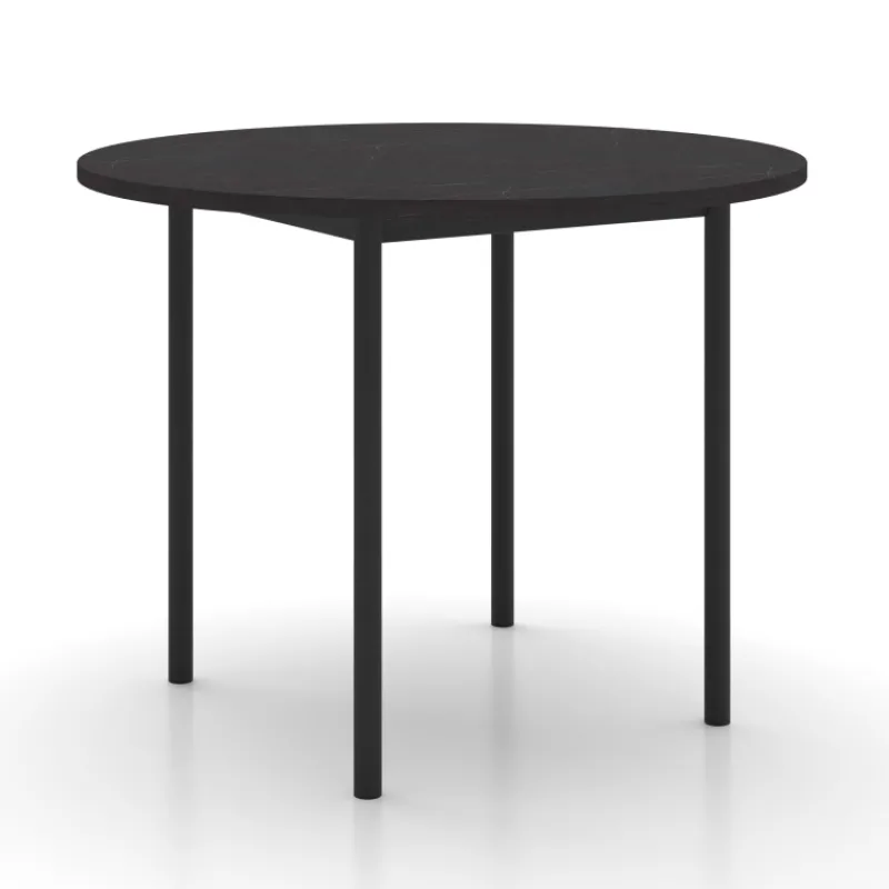 Perfecta Basic Table de cuisine ronde en stratifié avec pieds en métal> Table De Cuisine