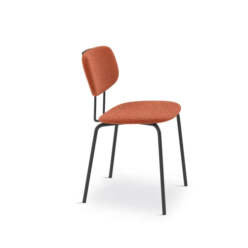 Perfecta Bistro Chaise de séjour inspiration rétro en tissu avec pieds en métal> Chaise De Salle à Manger