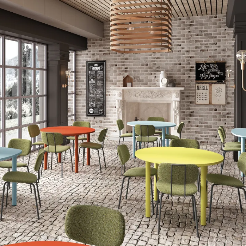 Perfecta Bistro Chaise de séjour inspiration rétro en tissu avec pieds en métal> Chaise De Salle à Manger