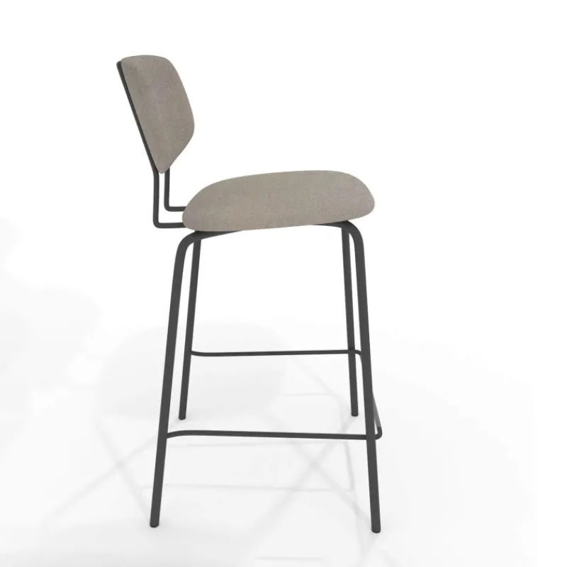 Perfecta Bistro Tabouret snack inspiration vintage en simili et pieds en métal> Tabouret Snack (assise +/- 65 Cm)|Tabouret De Bar (assise +/- 80 Cm)