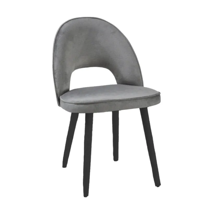 Sessio Bistrot Chaise cosy avec dossier ajouré en tissu et pieds bois> Chaise De Salle à Manger|Chaise Salon