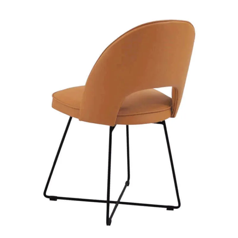 Sessio Bistrot Chaise cosy en tissu dossier ajouré avec pieds design> Chaise De Salle à Manger