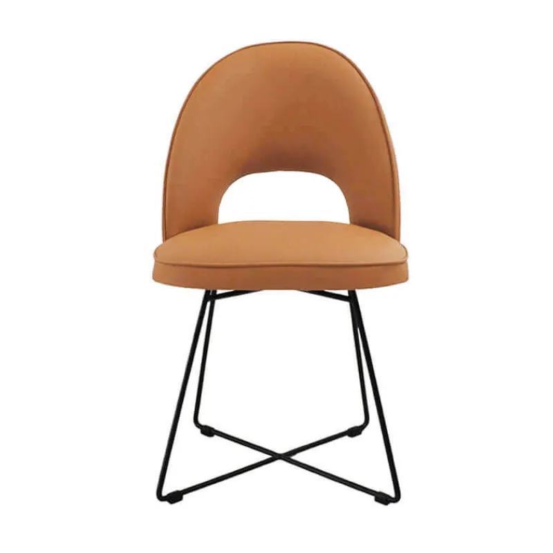 Sessio Bistrot Chaise cosy en tissu dossier ajouré avec pieds design> Chaise De Salle à Manger
