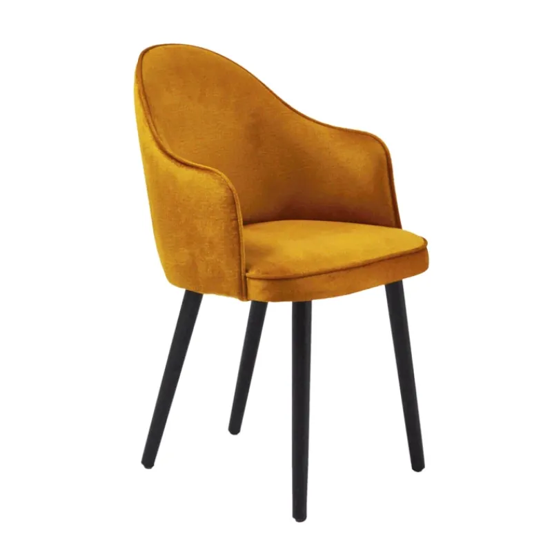 Sessio Bistrot Fauteuil confortable en tissu et pieds bois> Chaise De Salle à Manger|Chaise Salon