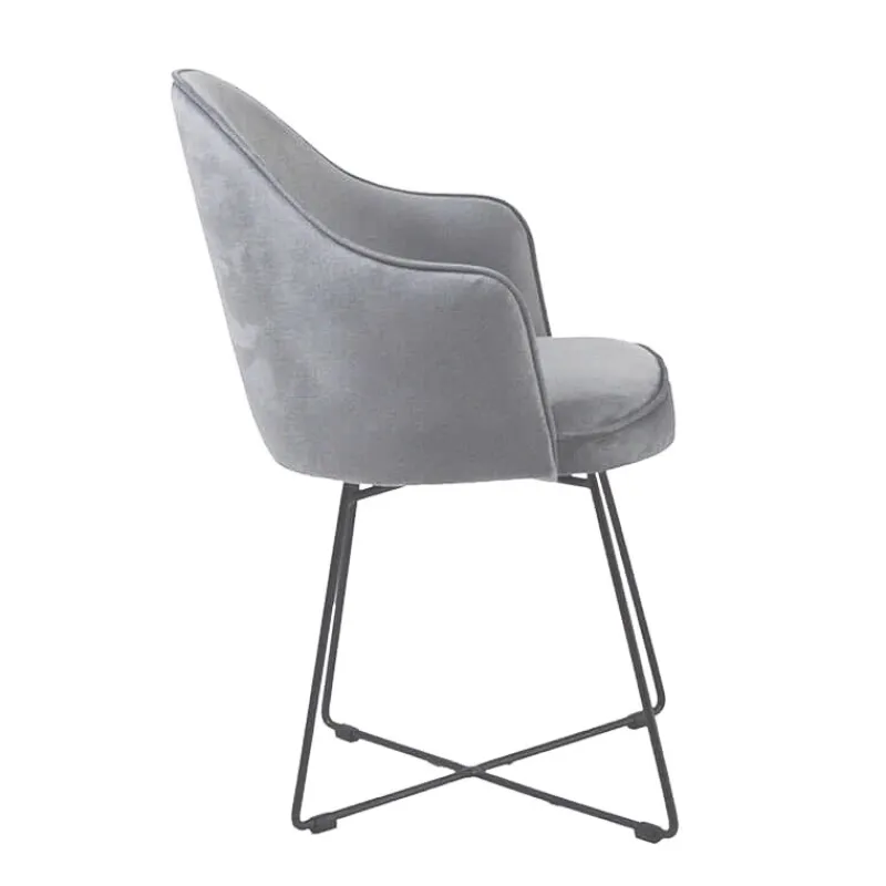 Sessio Bistrot Fauteuil design en tissu et pieds métal> Chaise De Salle à Manger|Chaise Salon