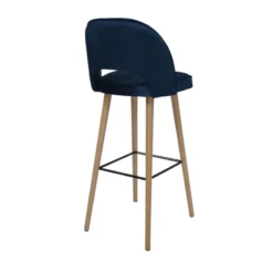 Sessio Bistrot Tabouret de bar en tissu dossier ajouré avec pieds en bois><noscript><img width=