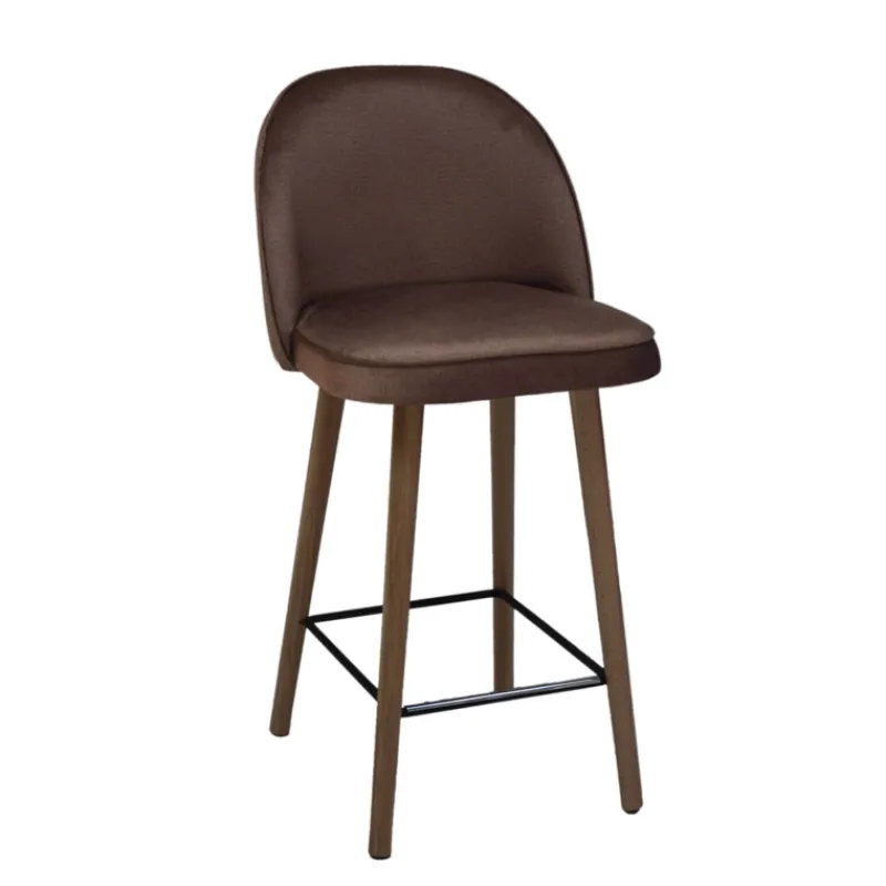 Sessio Bistrot Tabouret snack confortable en tissu avec pieds en bois> Tabouret Snack (assise +/- 65 Cm)|Tabouret De Bar (assise +/- 80 Cm)