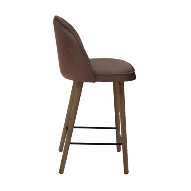 Sessio Bistrot Tabouret snack confortable en tissu avec pieds en bois> Tabouret Snack (assise +/- 65 Cm)|Tabouret De Bar (assise +/- 80 Cm)