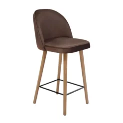 Sessio Bistrot Tabouret snack confortable en tissu avec pieds en bois><noscript><img width=