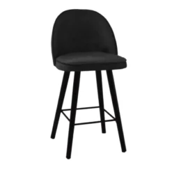 Sessio Bistrot Tabouret snack confortable en tissu avec pieds en bois><noscript><img width=