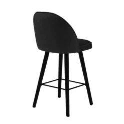Sessio Bistrot Tabouret snack confortable en tissu avec pieds en bois><noscript><img width=