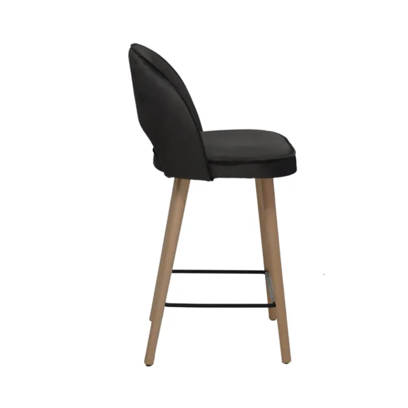 Sessio Bistrot Tabouret snack en tissu dossier ajouré avec pieds en bois> Tabouret Snack (assise +/- 65 Cm)|Tabouret De Bar (assise +/- 80 Cm)