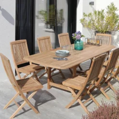 Medicis BodiniChaise de jardin pliante en teck massif><noscript><img width=