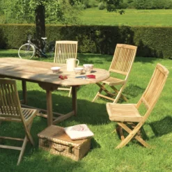 Medicis BodiniChaise de jardin pliante en teck massif><noscript><img width=