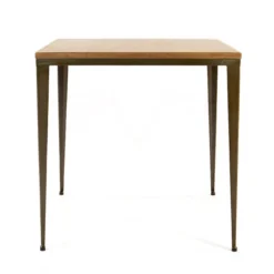 Jayso Bolonia AM412 Table industrielle carrée en métal et bois> Table De Cuisine