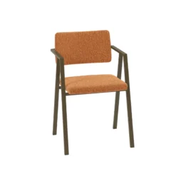 Perfecta Bormio Chaise design en tissu avec accoudoirs et pieds en métal> Chaise De Salle à Manger|Chaise Salon