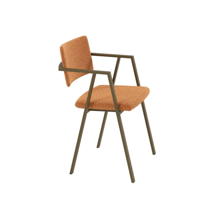 Perfecta Bormio Chaise design en tissu avec accoudoirs et pieds en métal> Chaise De Salle à Manger|Chaise Salon