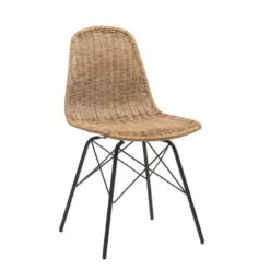 BornéoChaise tressée bohème avec pieds Eiffel><noscript><img width=